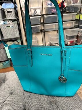 Michael Kors Turquoise Saffiano Leather Tote